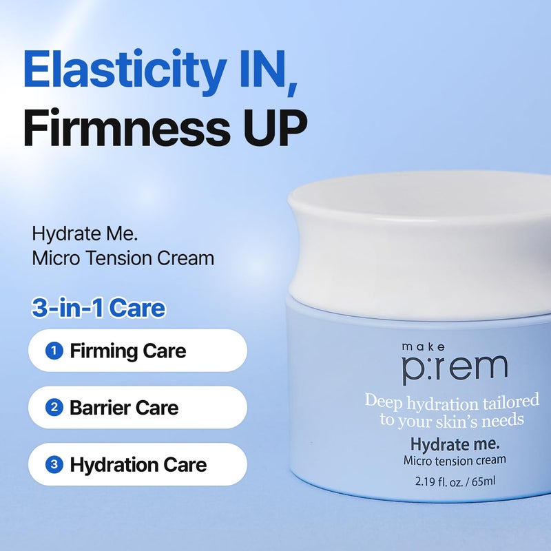 MAKEP:REM MAKE P:REM Hydrate Me. Micro Tension Cream, Moisturizing Watery Gel Type, Non-Sticky Finish Hydrating Facial Cream for Dry, Sensitive, Oily, Acne-prone Skin, Korean Skin Care, 2.19 fl. oz. (65ml) - Image 3